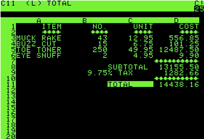 VisiCalc是excel的前身