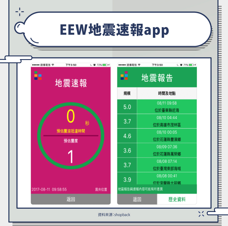 EEW地震速報app