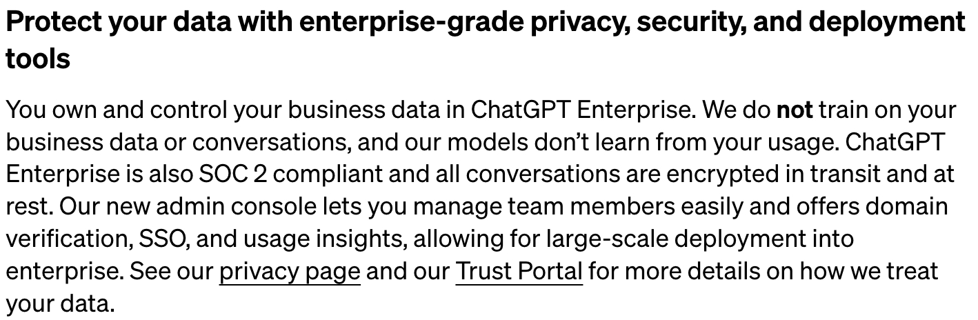 CHATGPT 企業版 數據安全